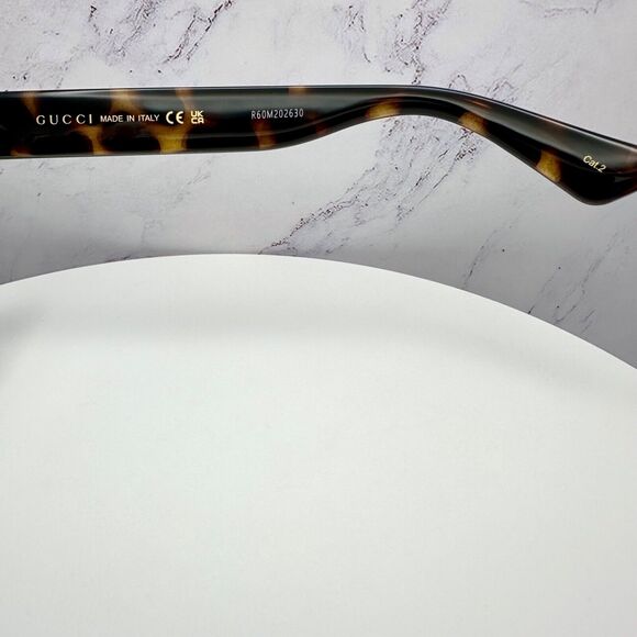 CLASSY New Gucci Sunglasses Brown Tortoise Square Polarized Gold GG Logo main image 15